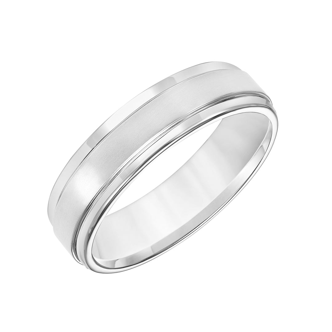 11-6910W-G.00 - Goldman - Mens wedding band with satin finish and round edges with  flat profile
