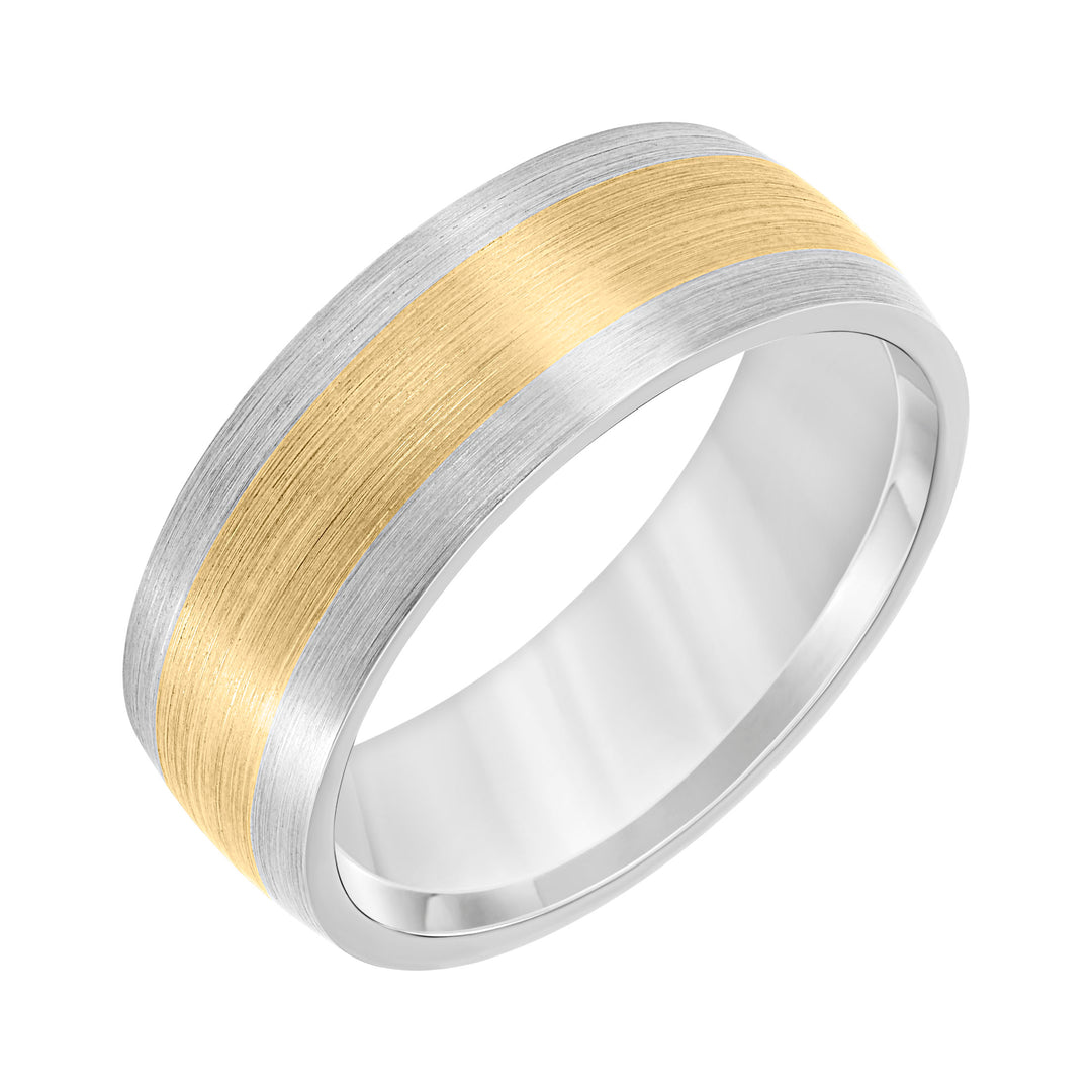 11-8589WY75-G.00 - Goldman - Dome Roll Edge Carved Wedding Band