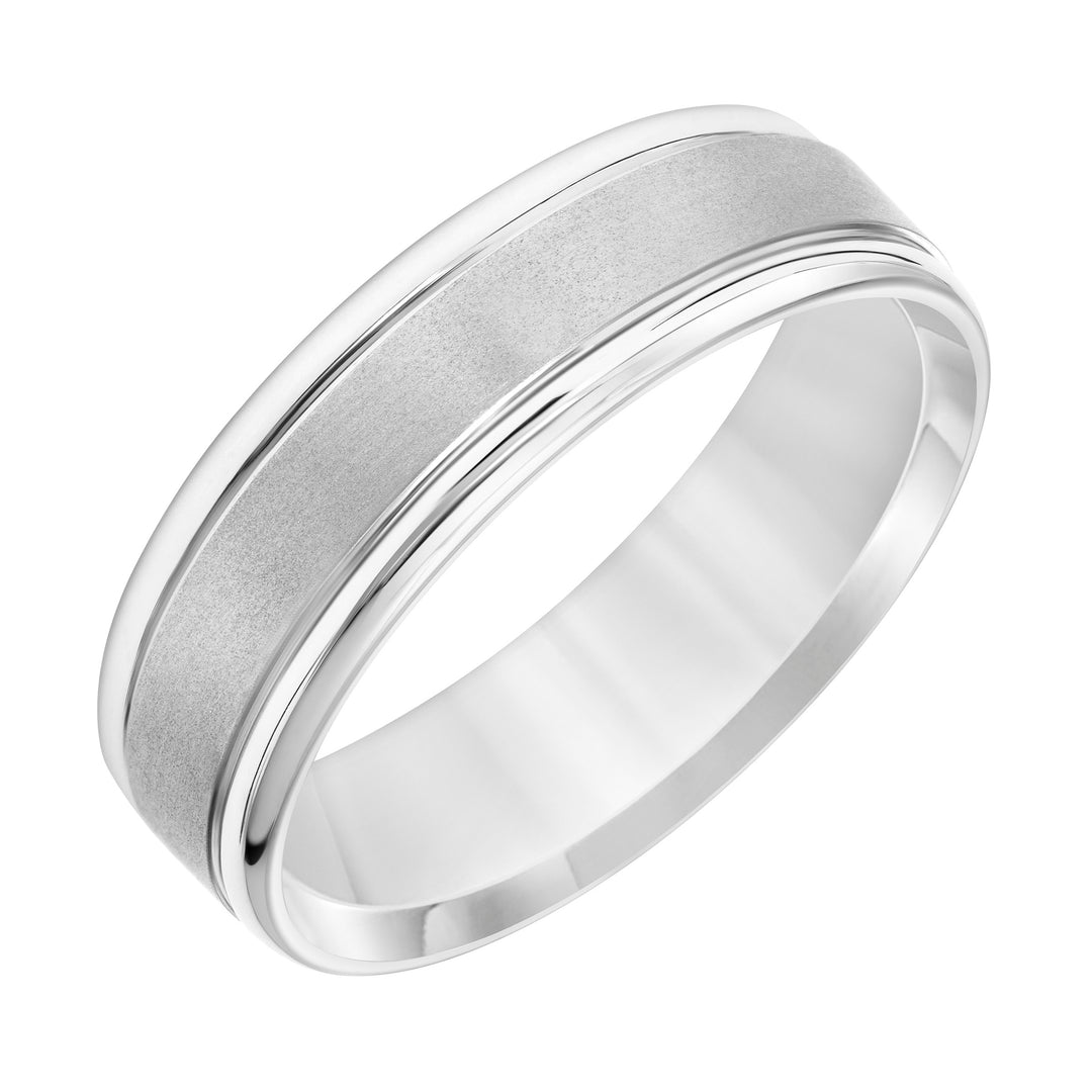 11-8869W65-G.00 - Goldman - Mens Comfort Fit Wedding Band with Brush Finish and Polished Round Edge