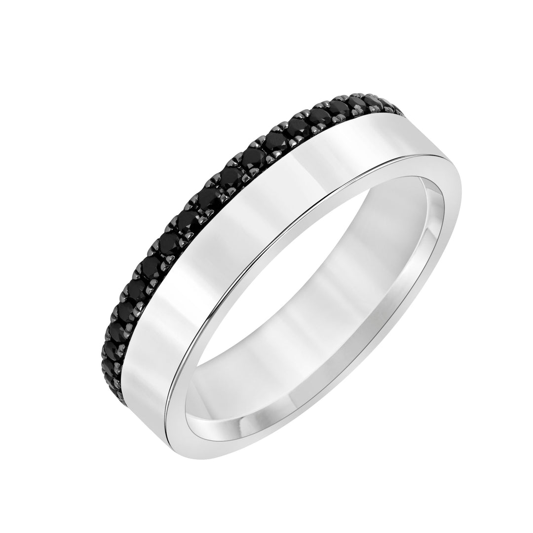 24-9424BW100-G.00 - Goldman - 5mm Asymmetrical Black Diamond Eternity Band