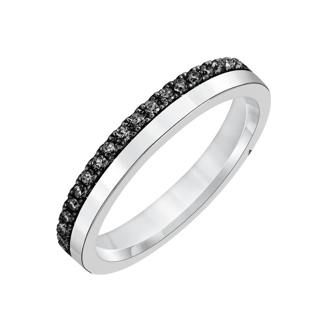 24-9428BW100-G.00 - Goldman - 3.2mm Half Polished Half Black Diamond Eternity Band