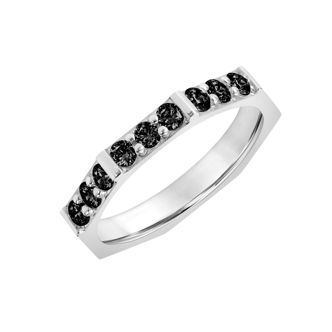 24-9451BW-G.00 - Goldman - 2.5mm Geometric Nine Black Diamond Band