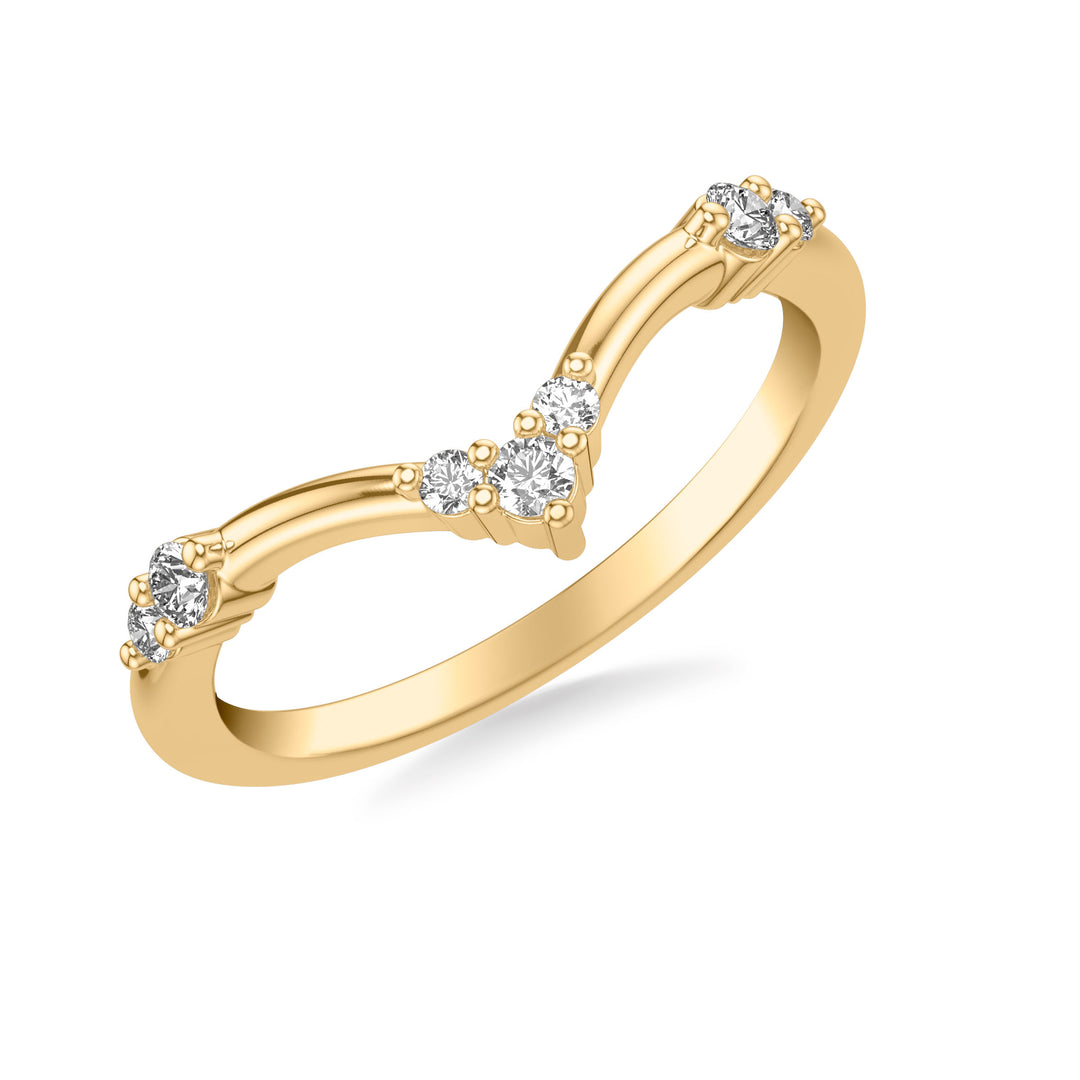 31-12155Y-L.00 - Goldman - Contemporary Floating Diamond Engagement Ring with Cluster Diamond Station Accented V Curved Shank