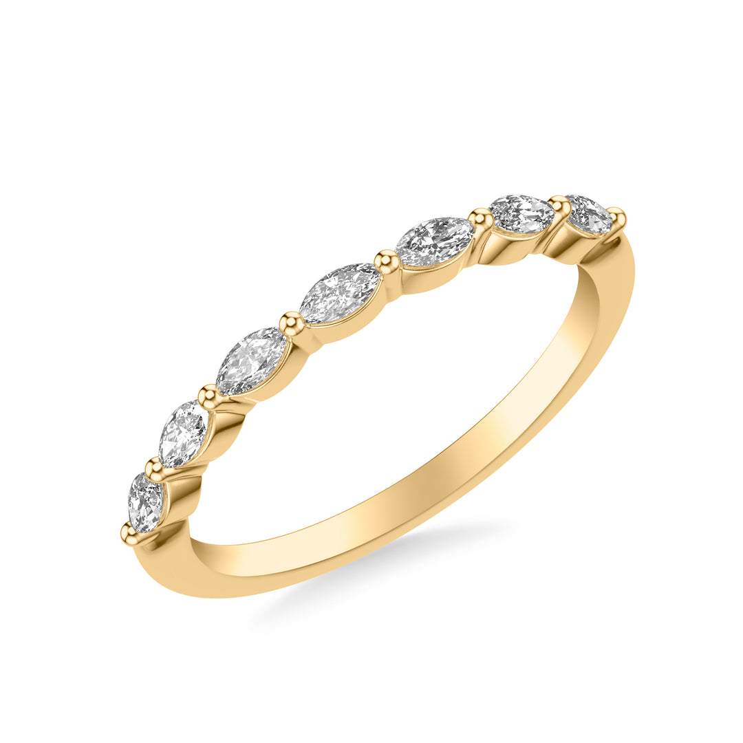 31-12164Y-L.00 - Goldman - Contemporary Wedding Band with Marquise Diamonds and Shared Prongs