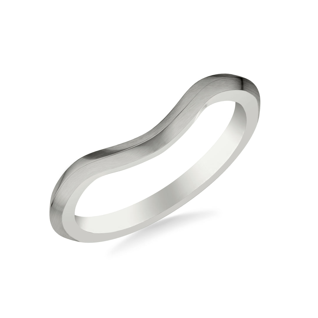 31-12166EPY-L.00 - Goldman - Contemporary Curved Knife Edge Satin Finish Wedding Band