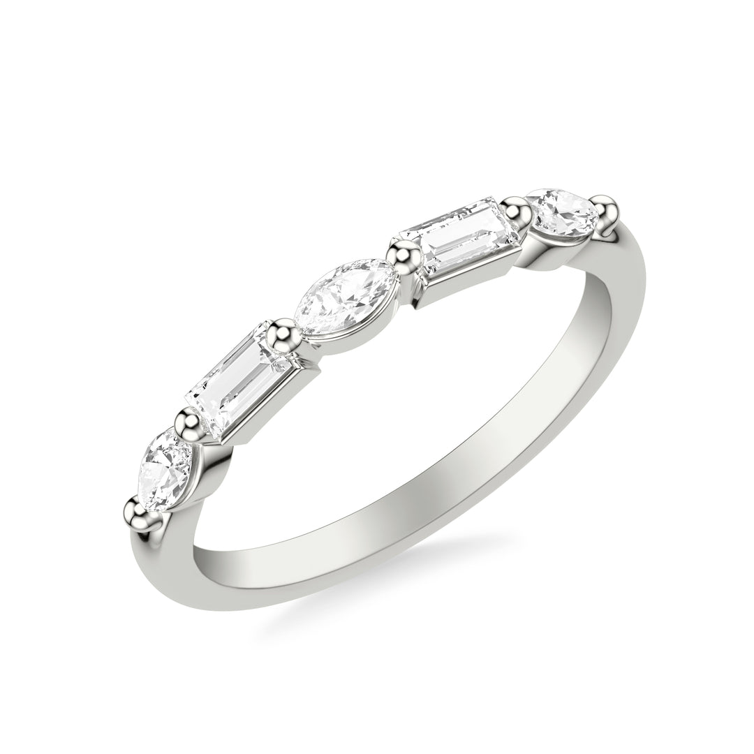 31-12236W-L.00 - Goldman - Contemporary Wedding Band with Mixed Fancy Baguette and Marquise Diamonds
