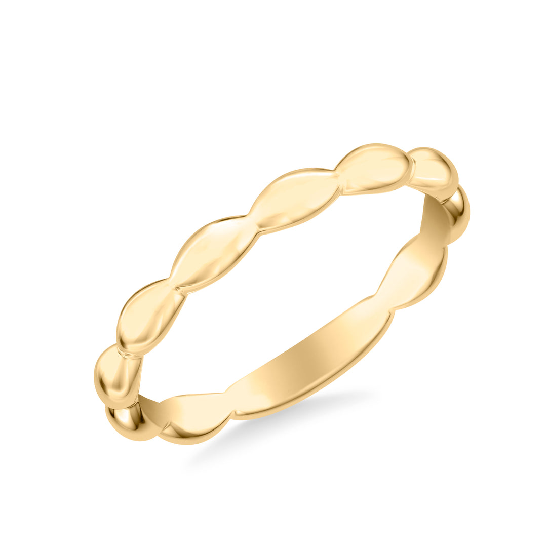 31-12263Y-L.00 - Goldman - Contemporary Wedding Band with Organic Marquise Shaped Bead Polished Band