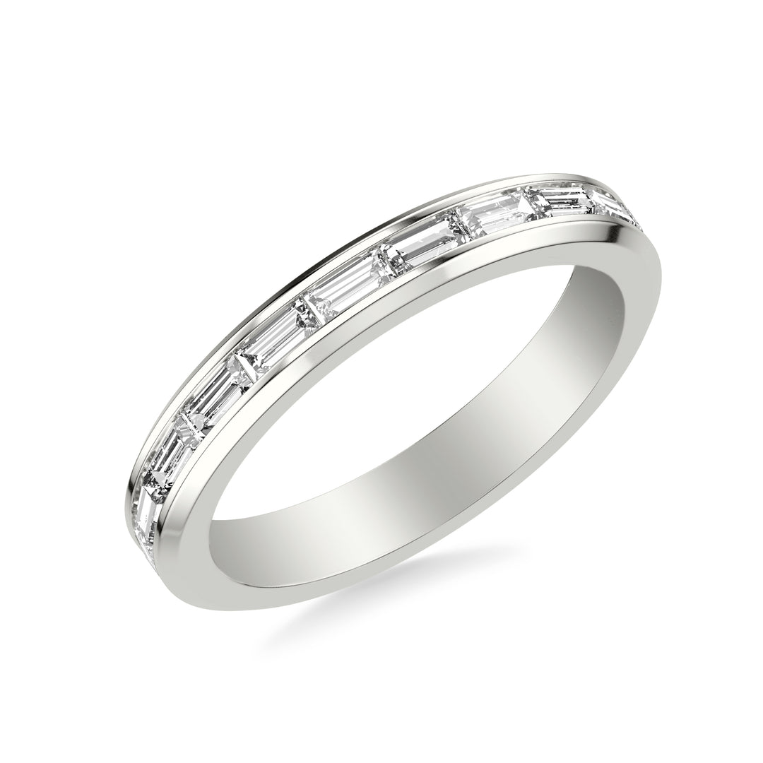 31-12269W-L.00 - Goldman - Contemporary Beveled Wedding Band with Channel Set East/West Baguette Diamonds