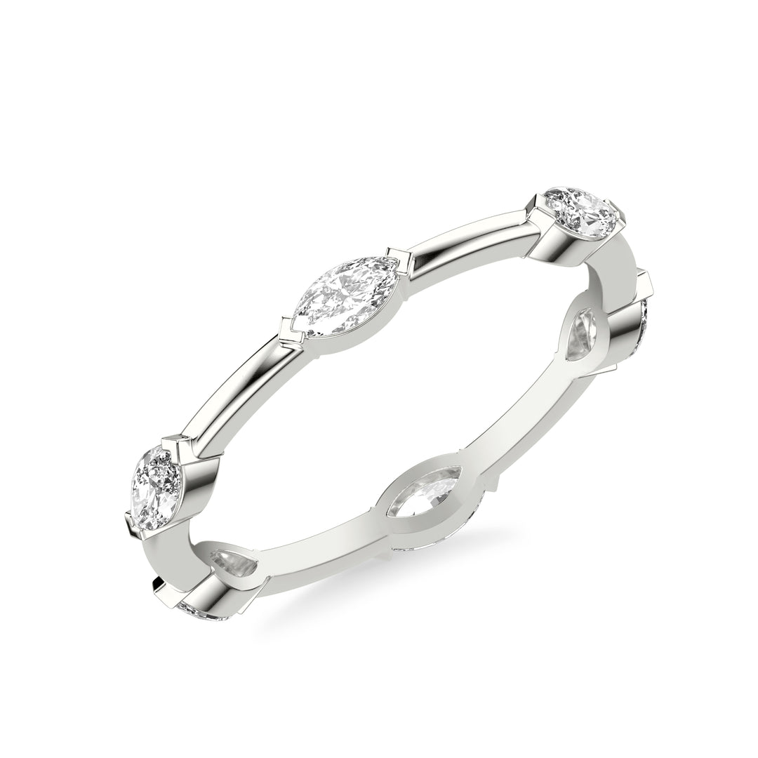 33-9595AY-L.00 - Goldman - Contemporary Stackable with Distance Marquise Diamond Accent Ring