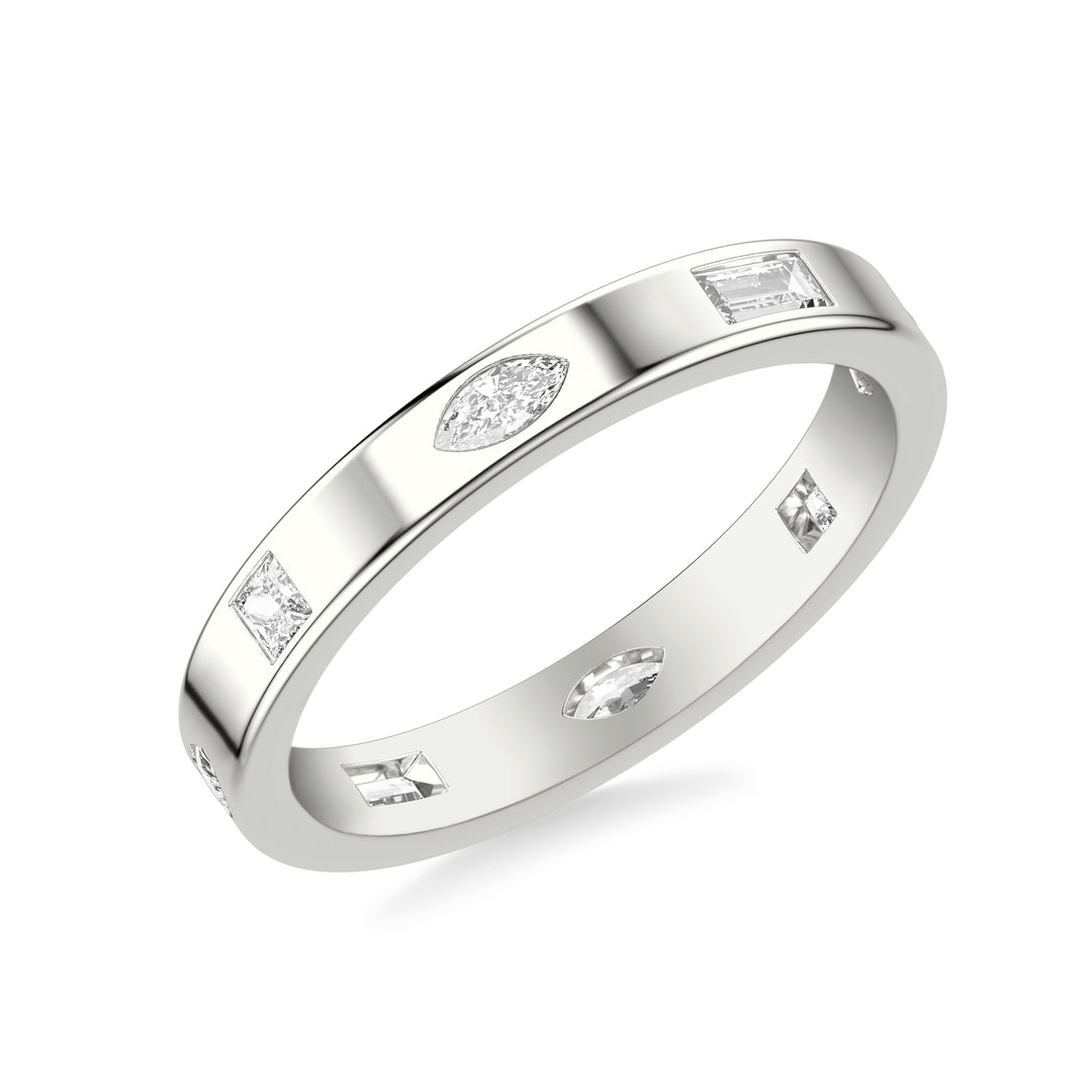 33-9600Y-L.00 - Goldman - Contemporary Stackable with Bezel Set Princess and Marquise and Baguette Diamonds with Polished Band