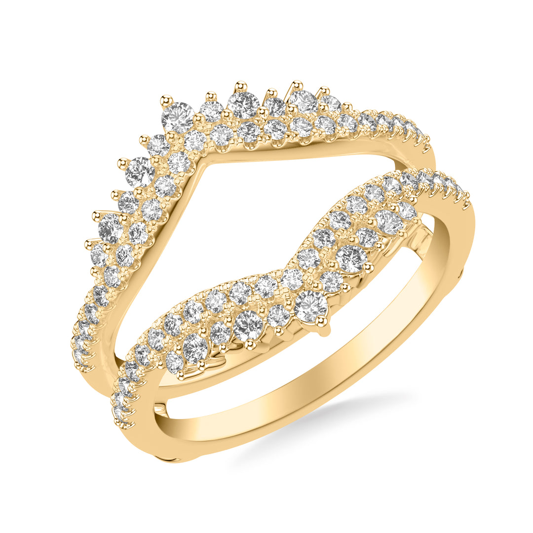 35-9429Y-L.00 - Goldman - Contemporary V-Shape Diamond Ring Enhancer with Floating Diamonds