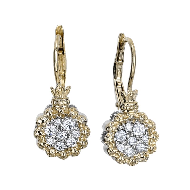 VAHAN - 14K Gold and Sterling Silver Diamond Earrings