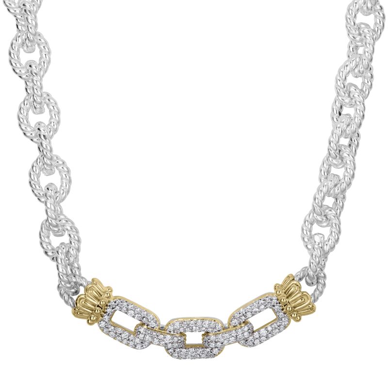 VAHAN - 14K Gold and Sterling Silver Diamond Necklace