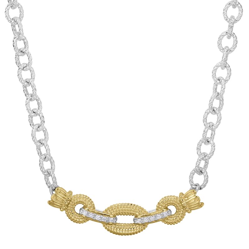 VAHAN - 14K Gold and Sterling Silver Diamond Necklace