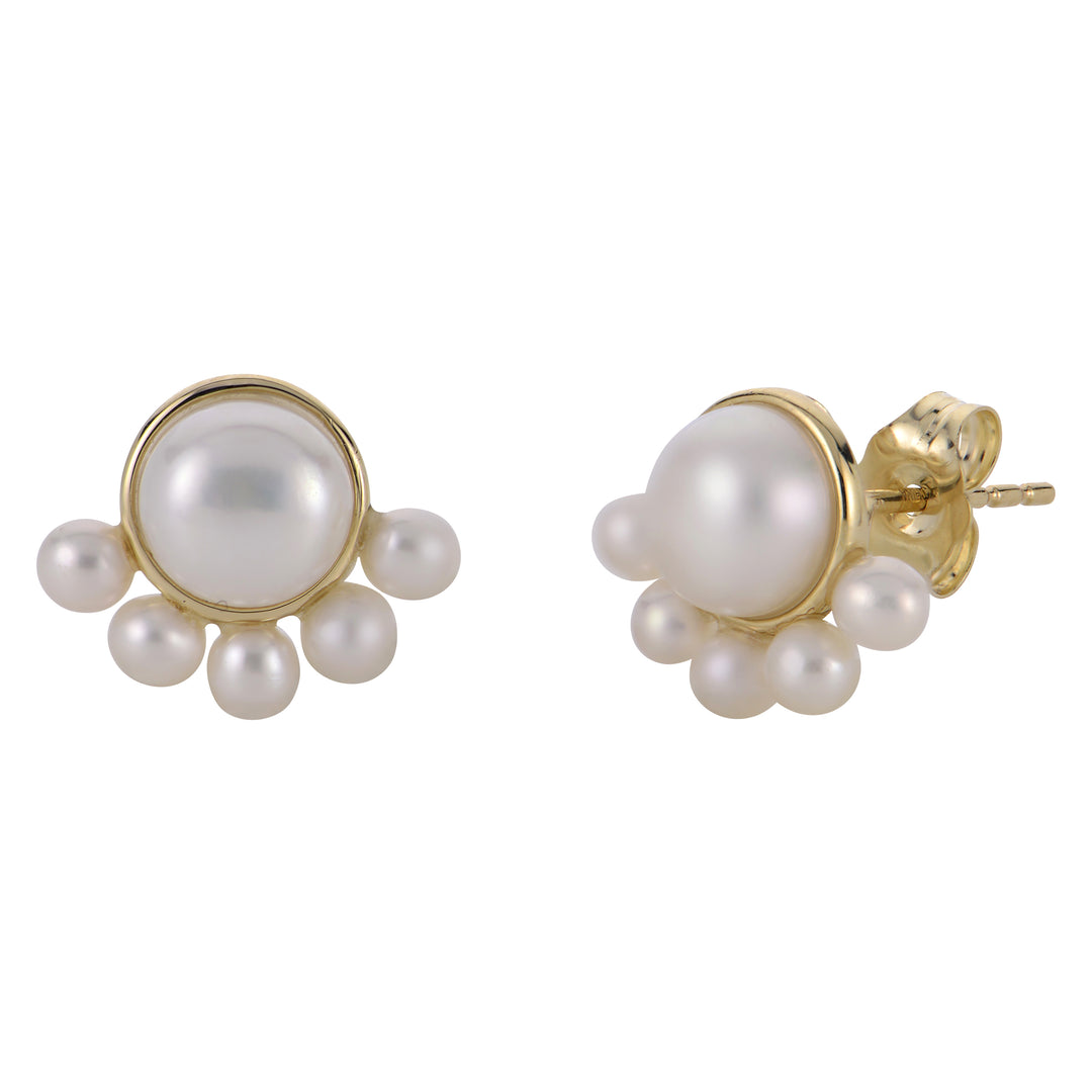 14KT Yellow Gold Freshwater Pearl Earring