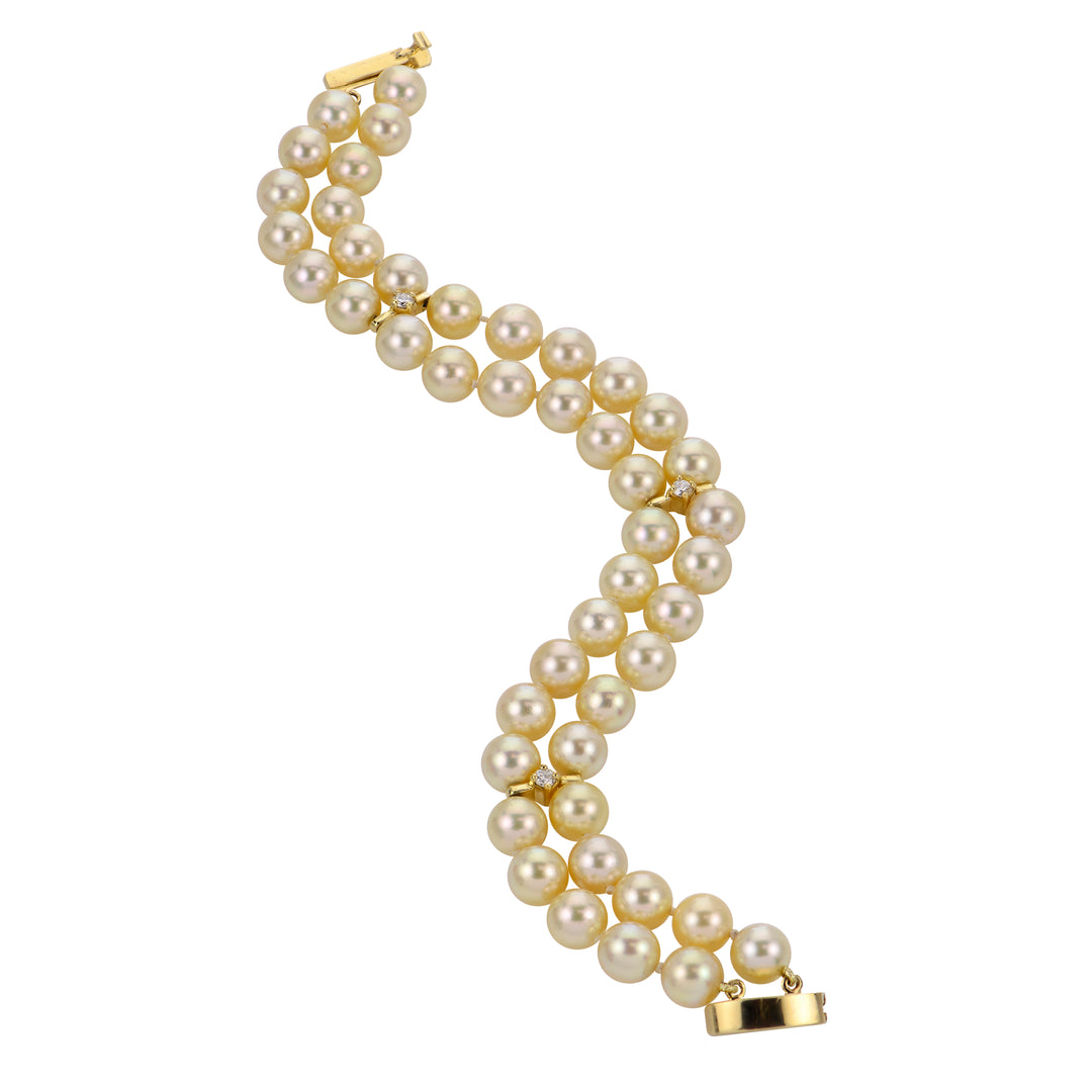 18KT Yellow Gold Akoya Pearl Bracelet