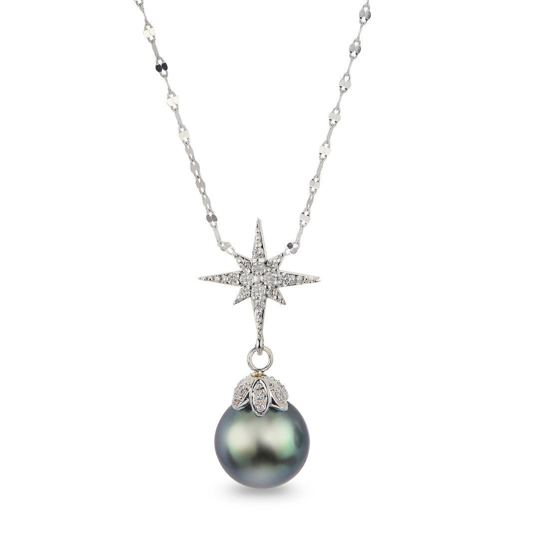 14KT White Gold Tahitian Pearl Necklace