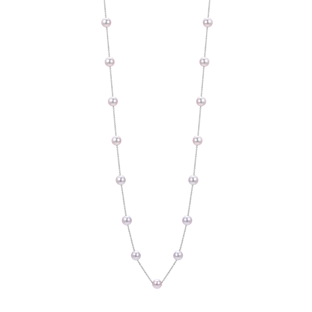 14KT White Gold Akoya Pearl Necklace