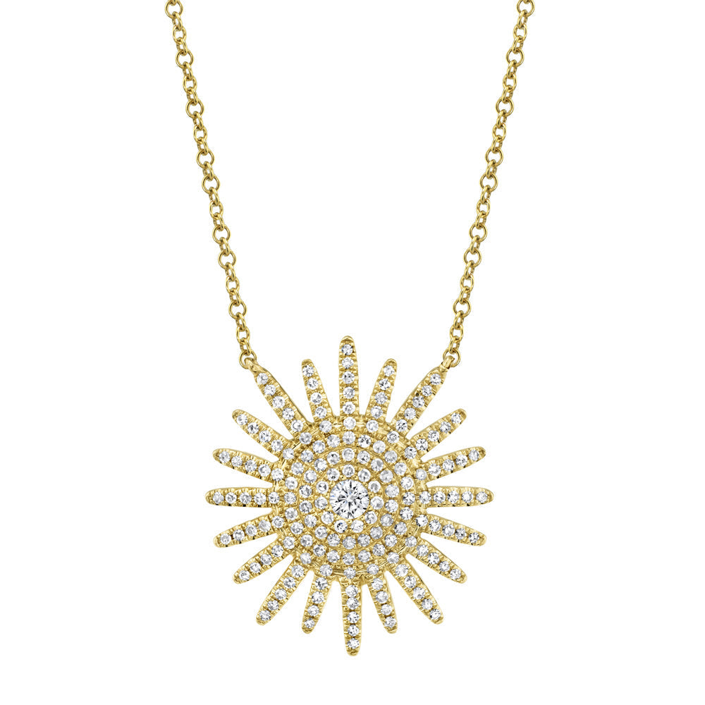 0.43Ct Diamond Starburst Necklace