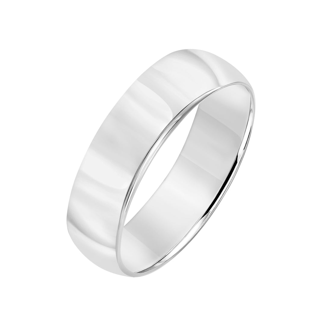 This low-dome styled, band features a high polished finish for a sleek look