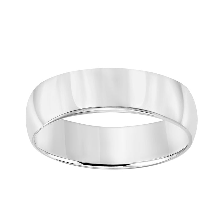 This low-dome styled, band features a high polished finish for a sleek look
