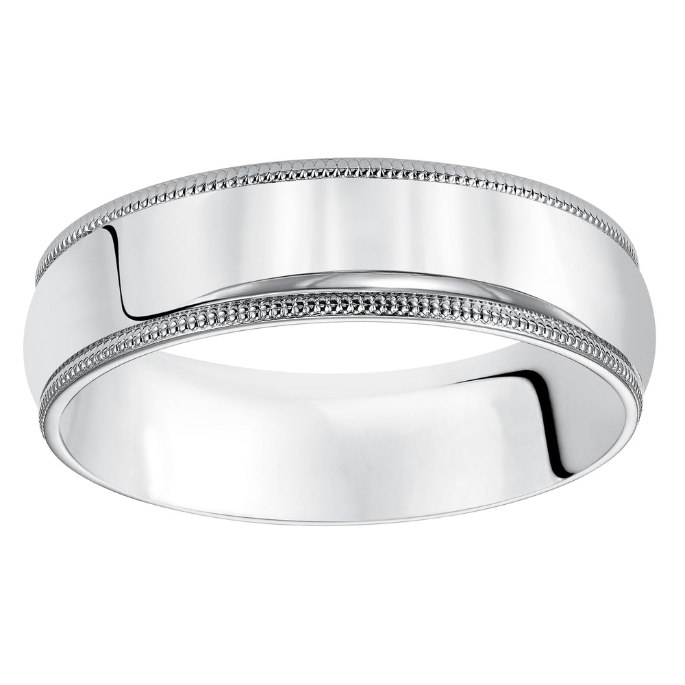 01-LDMIR040-G.00 - Goldman - Classic styling is infused into this low-dome, Comfort Fit wedding band design featuring a high polished finish with delicate milgrain detailing