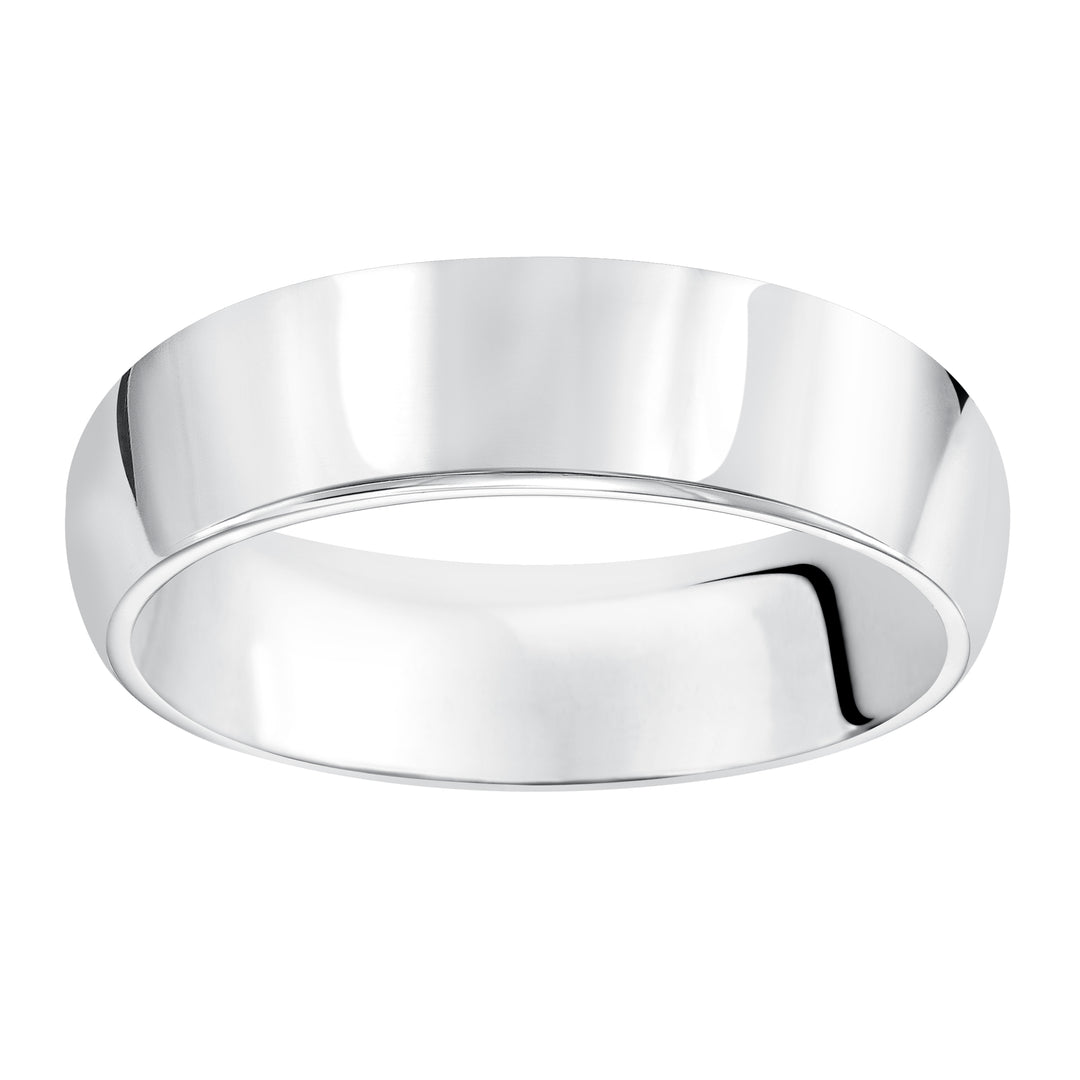 Inspired by unity and everlasting love, this sleek and lustrous super domed, high polished wedding band features a clean, high polished finish