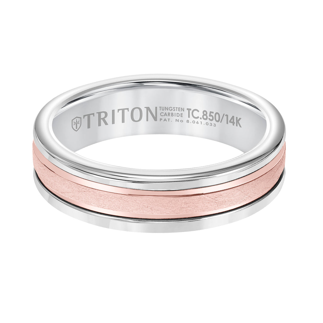 Crystalline Finish Round Edge Wedding Band