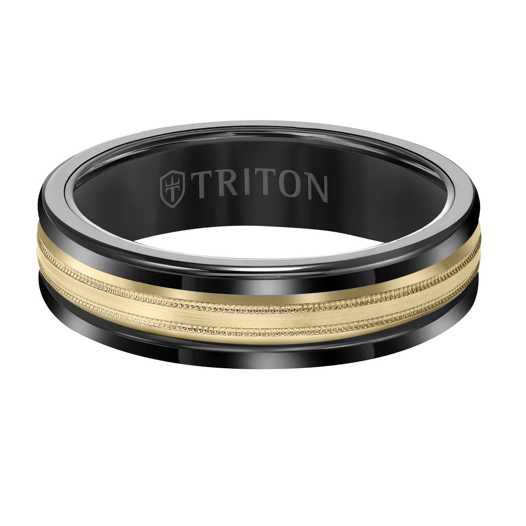 Beveled Milgrain Finish Round Edge Wedding Band