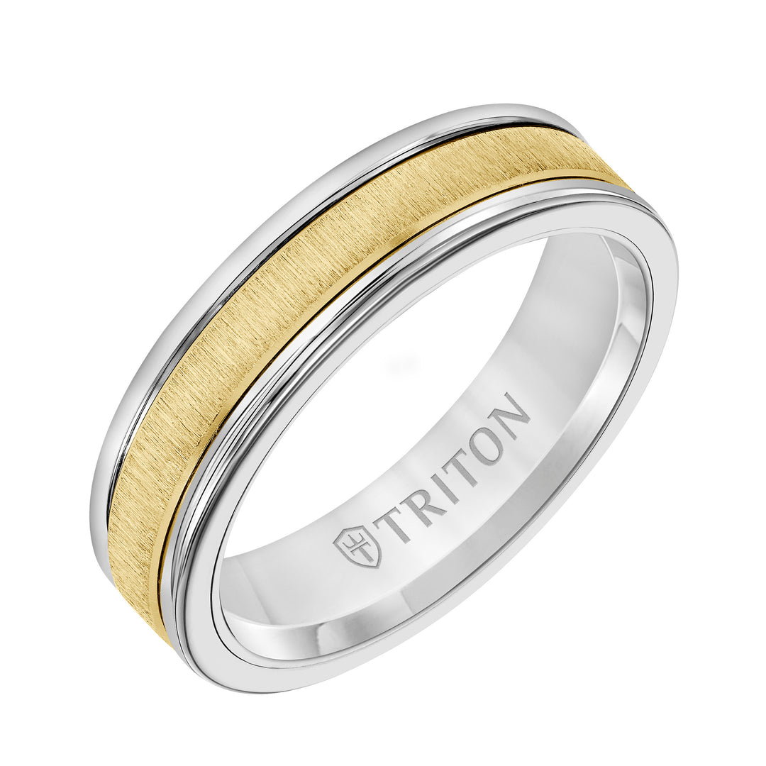 Vertical Satin Finish Round Edge Wedding Band
