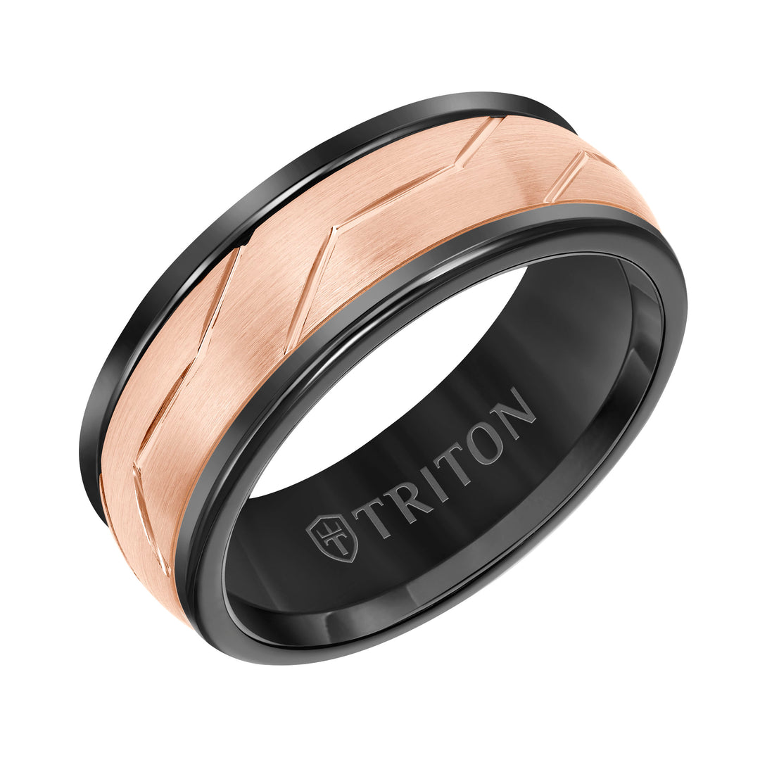 11-6058WR8-G.00 - Goldman - 8MM White Base With Rose Woven Insert