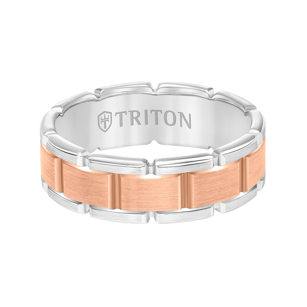 Satin Finish Steel Edge Contemporary Wedding Band