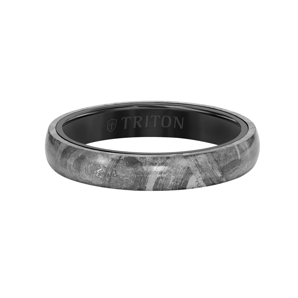 Flat Edge Meteorite Top Contemporary Wedding Band