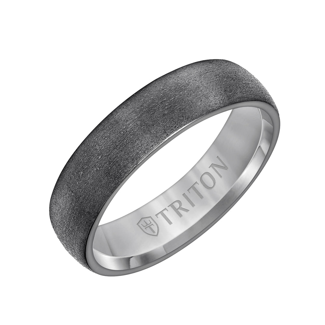 Brush Finish Flat Edge Contemporary Wedding Band
