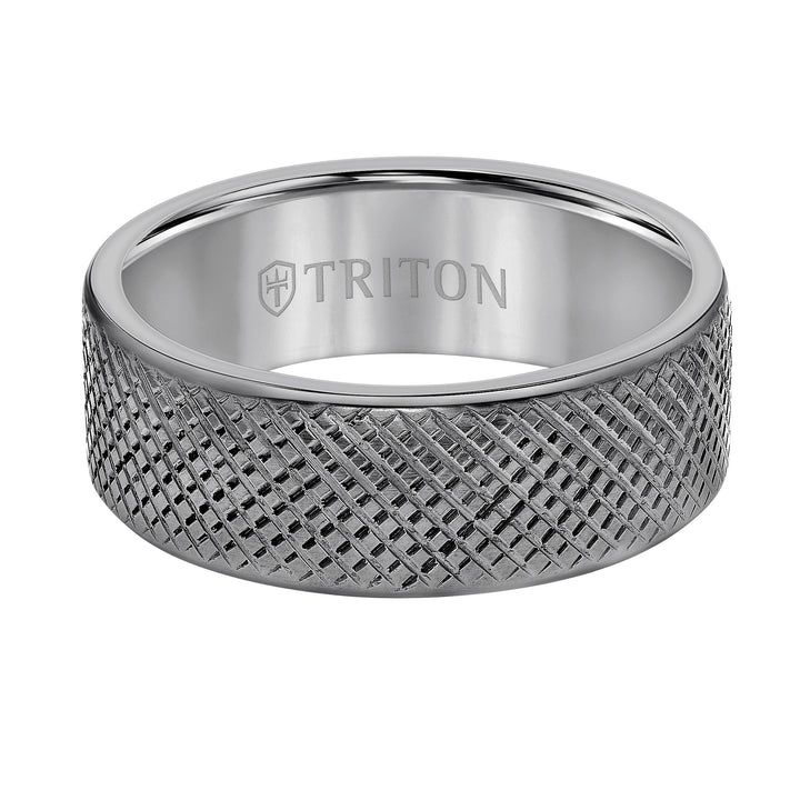 8MM Tantalum Ring - Brush Finish and Flat Edge