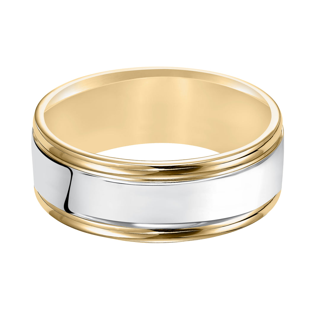 Sleek and crisp, Comfort Fit wedding band is striking with its bright polished finish and round edges
