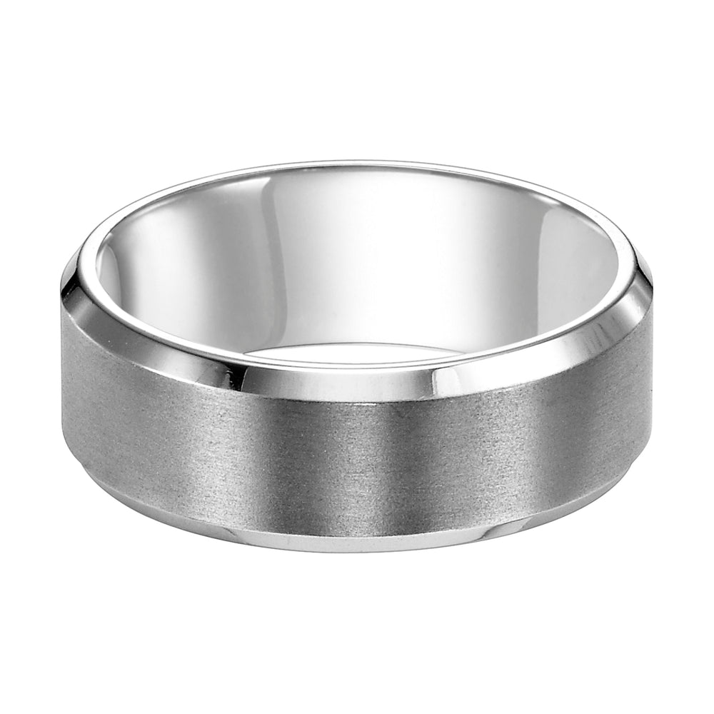11-7243W80-G.00 - Goldman - This crisp yet timeless, Comfort Fit wedding features a brushed finish with beveled edge