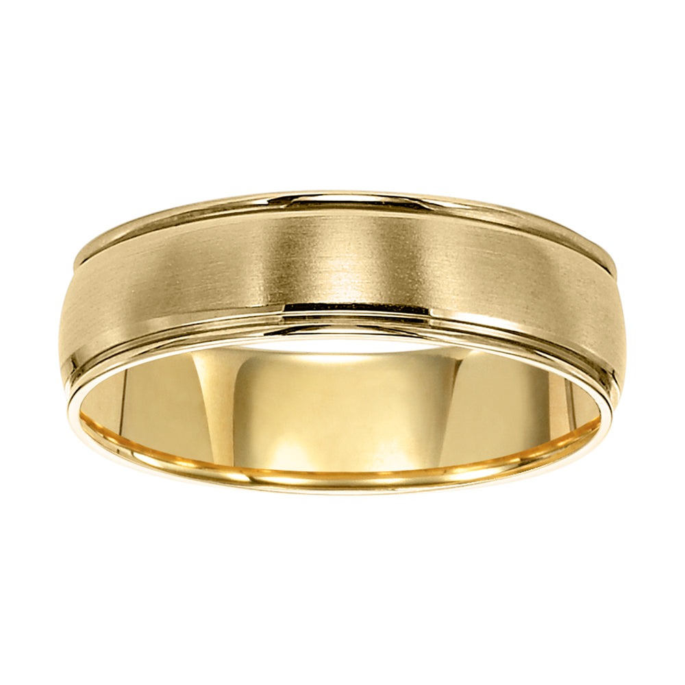 11-8049-G.00 - Goldman - Mens wedding band with Brush finish and round edges with low dome profile