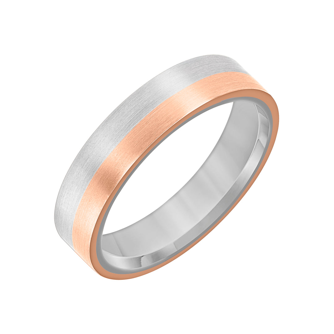 11-8657RW5-G.00 - Goldman - Flat Round Edge Carved Wedding Band