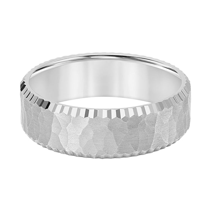 5MM Band with Hammered Finish and Serrated Edge