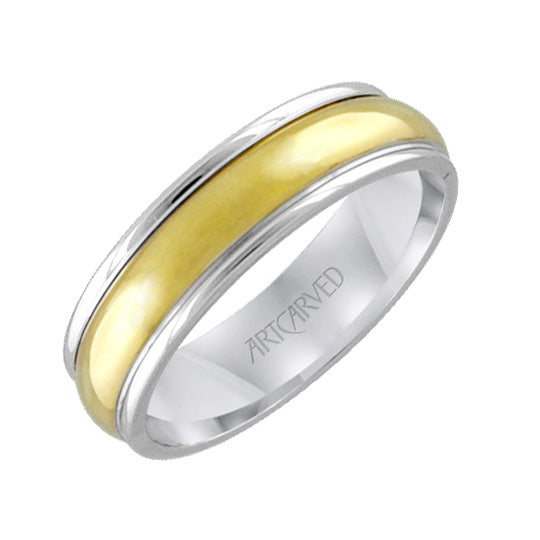 11-WV5103-G - ARTCARVED - Mens two toned wedding band