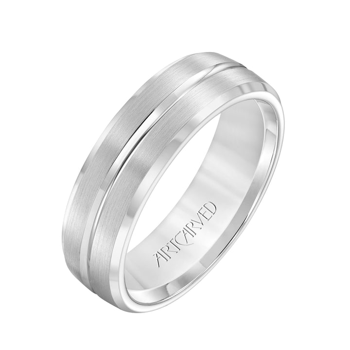 11-WV7255W6-G.00 - ARTCARVED - Comfort Fit wedding band with brushed finish, high polished center and beveled edges