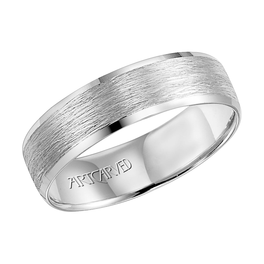 11-WV7389-G - ARTCARVED - Lightweight, engraved wedding band with wire finish