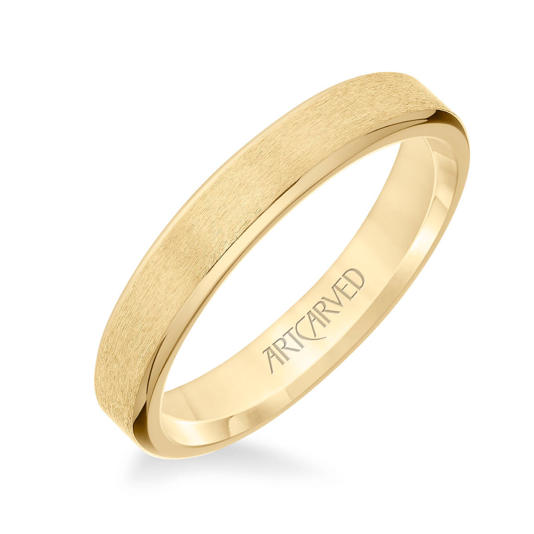 11-WV9029Y4-G.00 - ARTCARVED - Flat Profile Band with Brushed Center and Round Edge