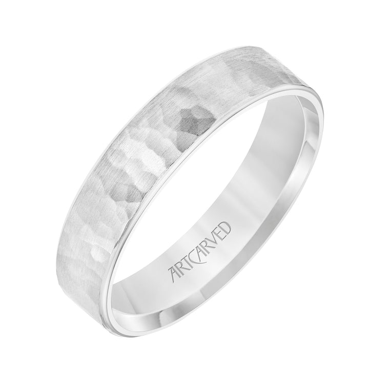 11-WV9034-G - ARTCARVED - Flat Steel Edge Carved Wedding Band