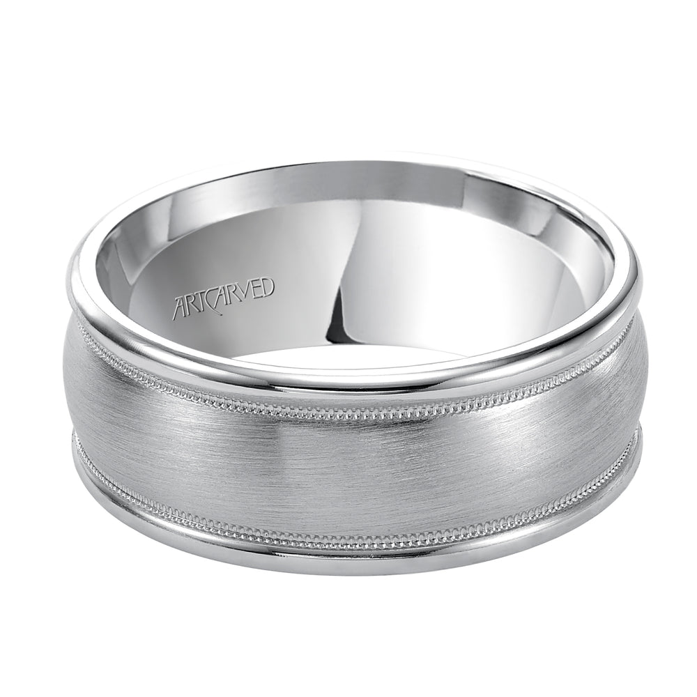 11-WV5010-G - ARTCARVED - Comfort Fit wedding band with brushed finish, milgrain and rolled edges