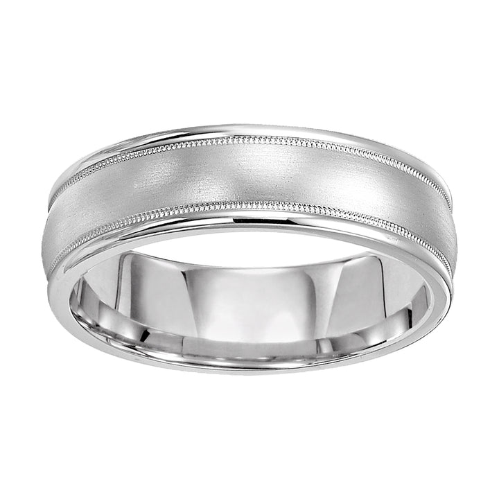 11-WV5010Y8-G.00 - ARTCARVED - Comfort Fit wedding band with brushed finish, milgrain and rolled edges
