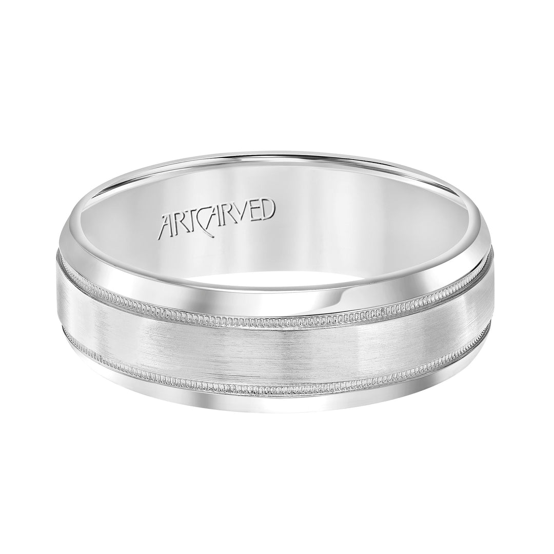 11-WV7316-G - ARTCARVED - Comfort Fit wedding band with brushed finish, milgrain and rolled edges
