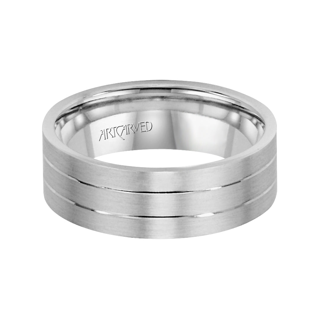 Comfort Fit, engraved wedding band
