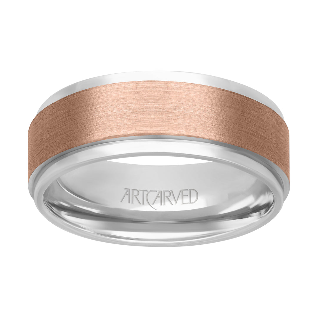 Flat Satin finished flat edges Comfort Fit wedding band